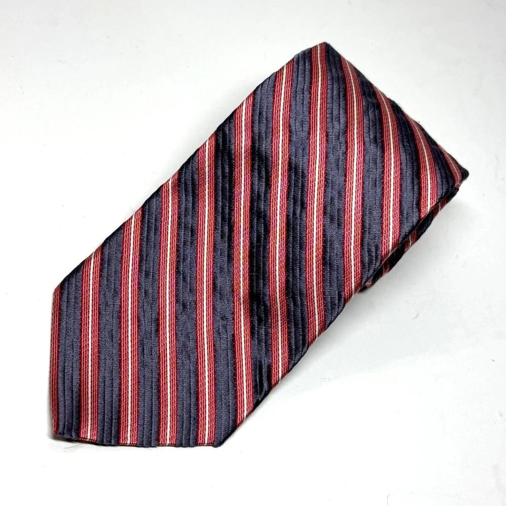 New Brooks Brothers 346 Necktie Mens OS Blue‎ Red Striped Silk Classic Preppy